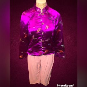 Custom 2 piece Outfit. Both size Small. Both top and bottom 100% silk.